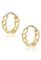 stunning curb link chain gold kids huggie earrings